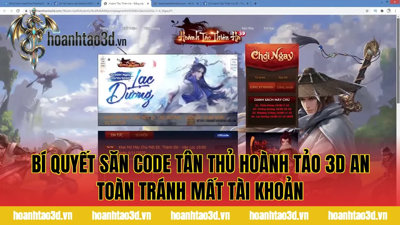 Bí quyết săn code tân thủ Hoành Tảo 3D an toàn tránh mất tài khoản