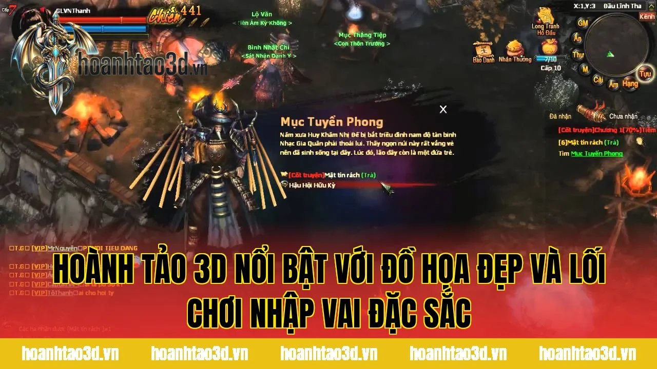 Hoành Tảo 3D nổi bật với đồ họa đẹp và lối chơi nhập vai đặc sắc