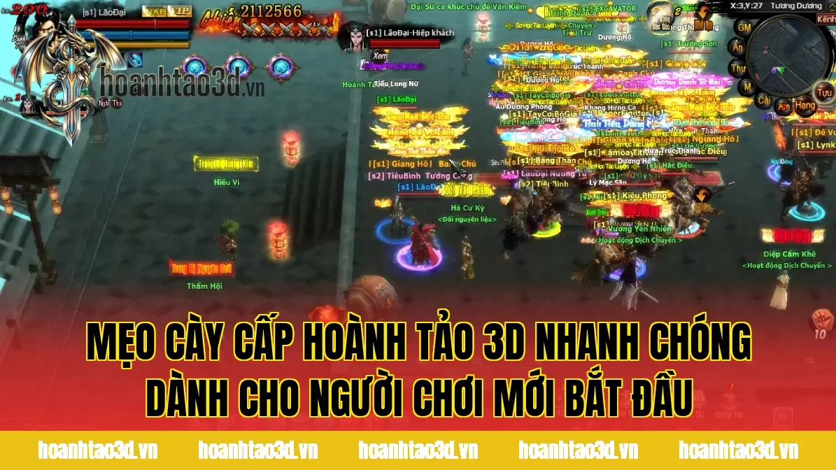 Mẹo cày cấp Hoành Tảo 3D nhanh chóng dành cho người chơi mới bắt đầu