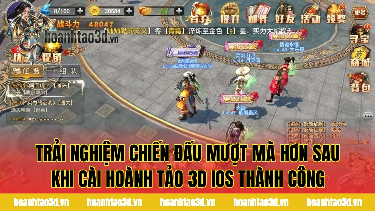 Trải nghiệm chiến đấu mượt mà hơn sau khi cài Hoành Tảo 3D iOS thành công