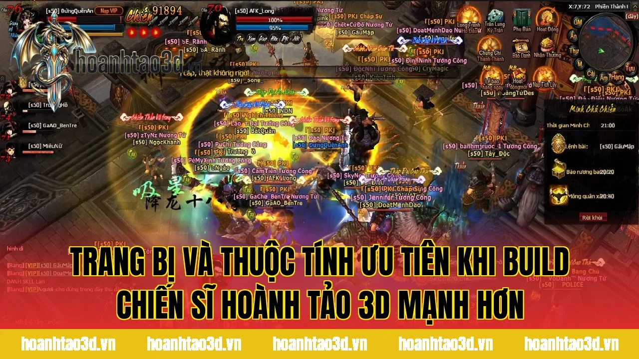 Trang bị và thuộc tính ưu tiên khi build chiến sĩ Hoành Tảo 3D mạnh hơn